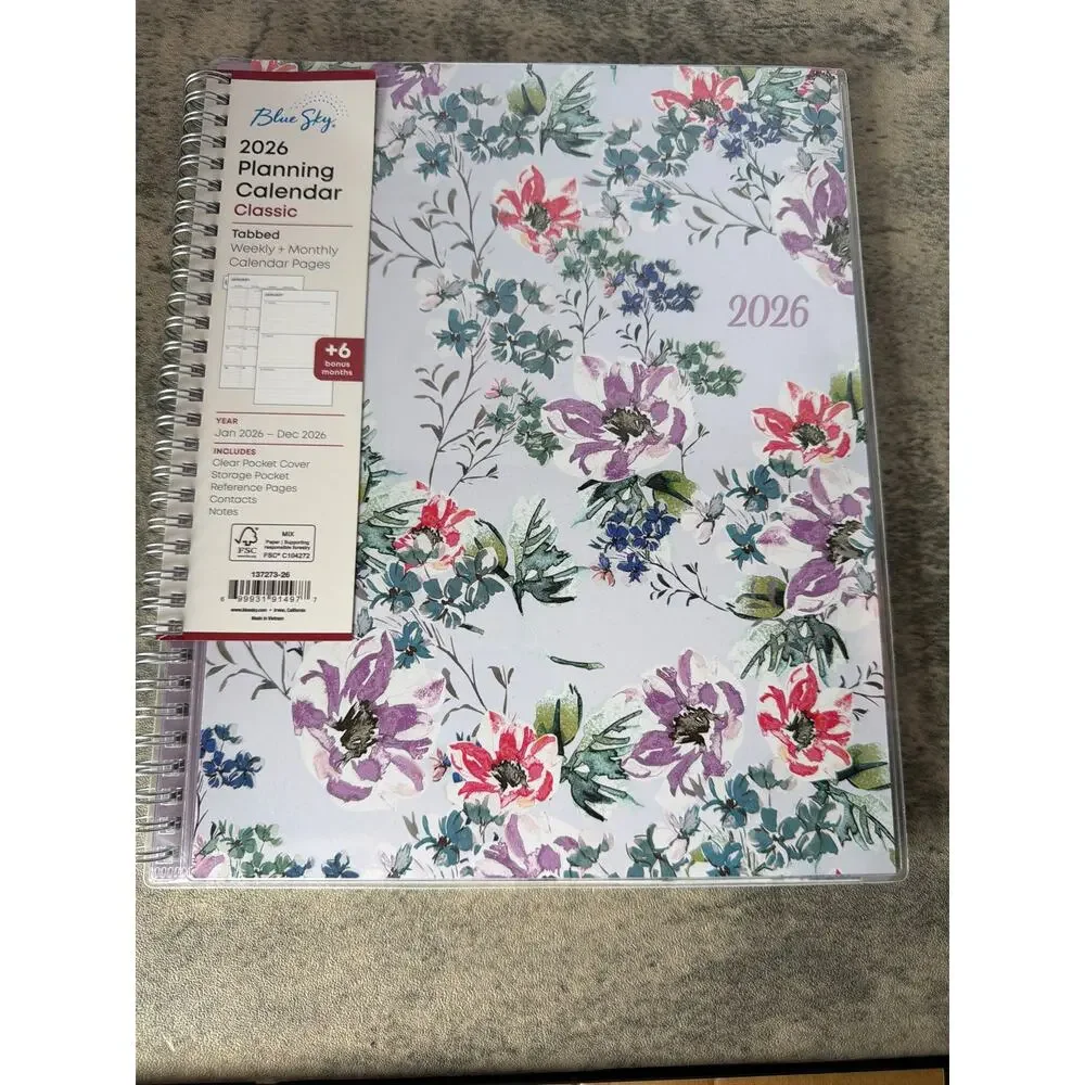 Blue Sky 2026 Weekly and Monthly Calendar Planner w/ Laminated Tabs, Laila
